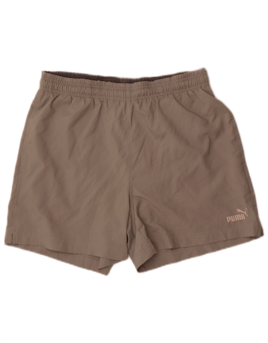 Shorts esportivos masculinos Puma poliéster cinza médio