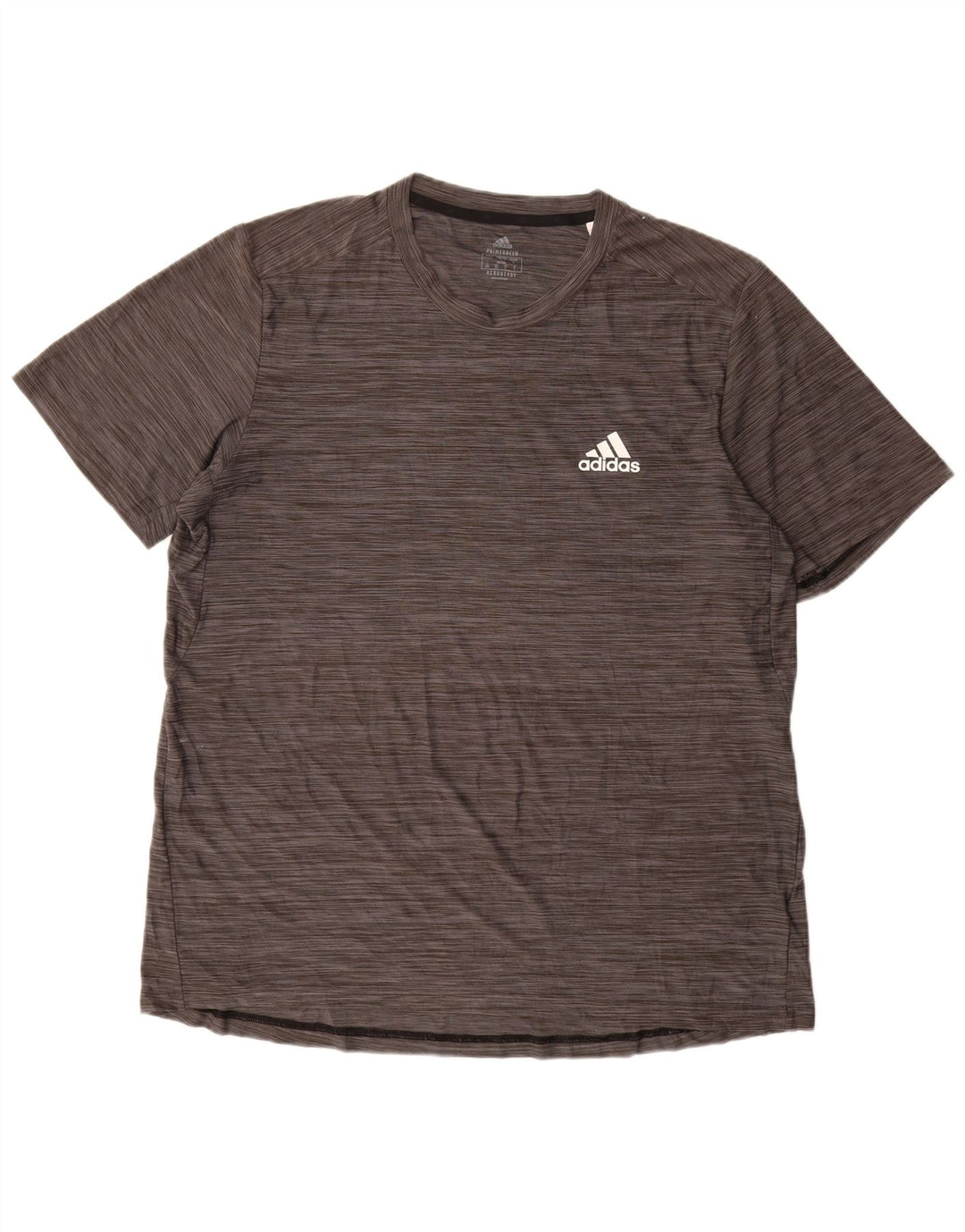 Camiseta masculina Adidas Aeroready Top grande poliéster manchado cinza