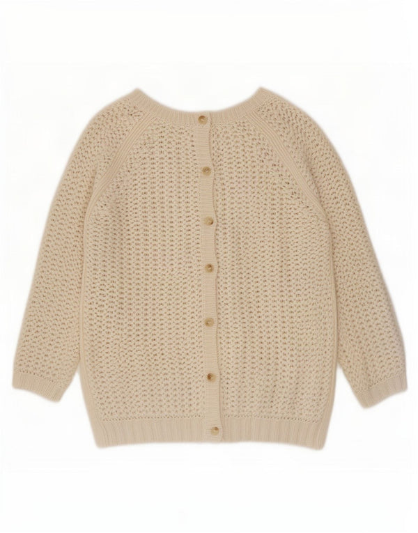 Zara Suéter feminino manga 3/4 com gola canoa Reino Unido 12 médio off white