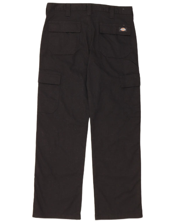 Calças cargo retas masculinas Dickies W32 L30 poliéster preto