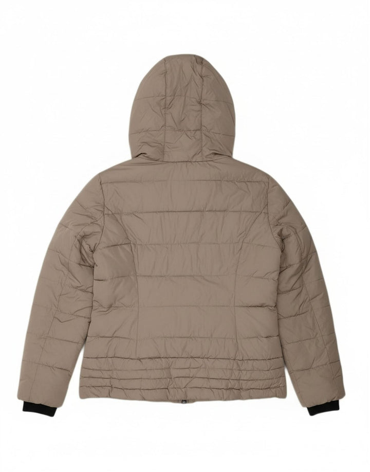 Jaqueta feminina acolchoada com capuz ELLESSE UK 18 XL poliéster cinza