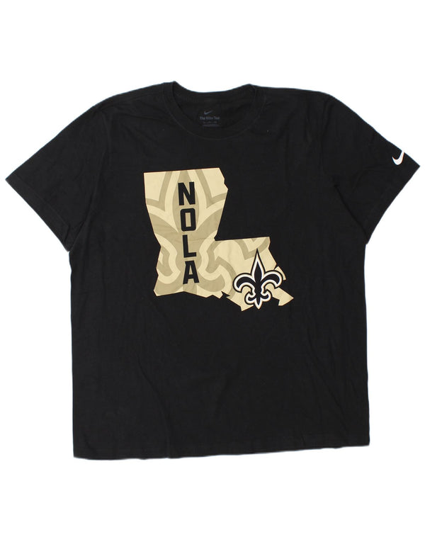 Camiseta gráfica masculina NIKE New Orleans Saints XL preto algodão