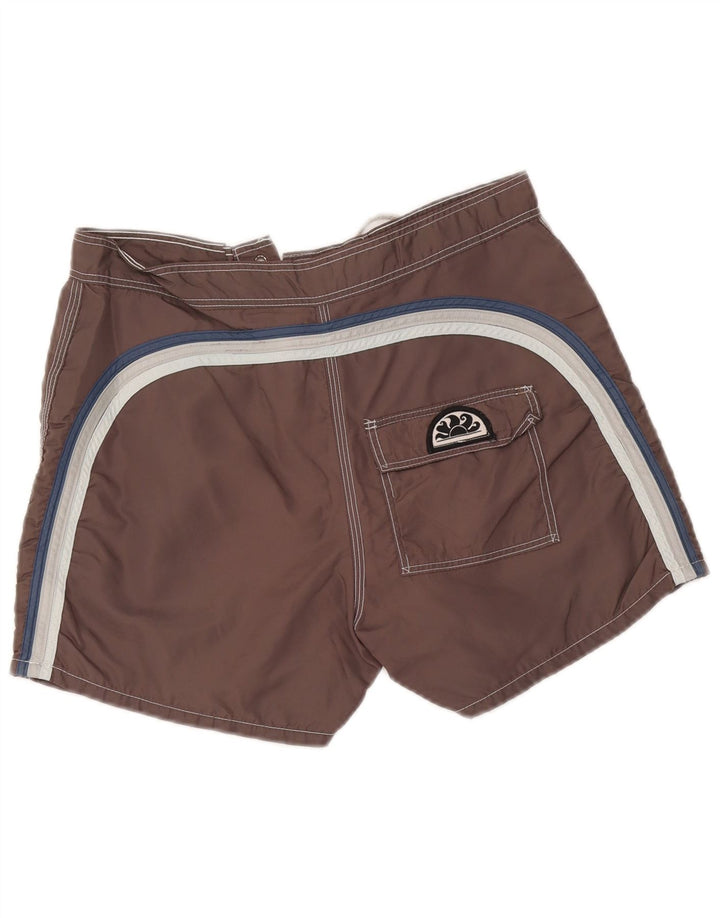 Sundek Mens Natação Shorts Médio Cinza Colourblock Nylon