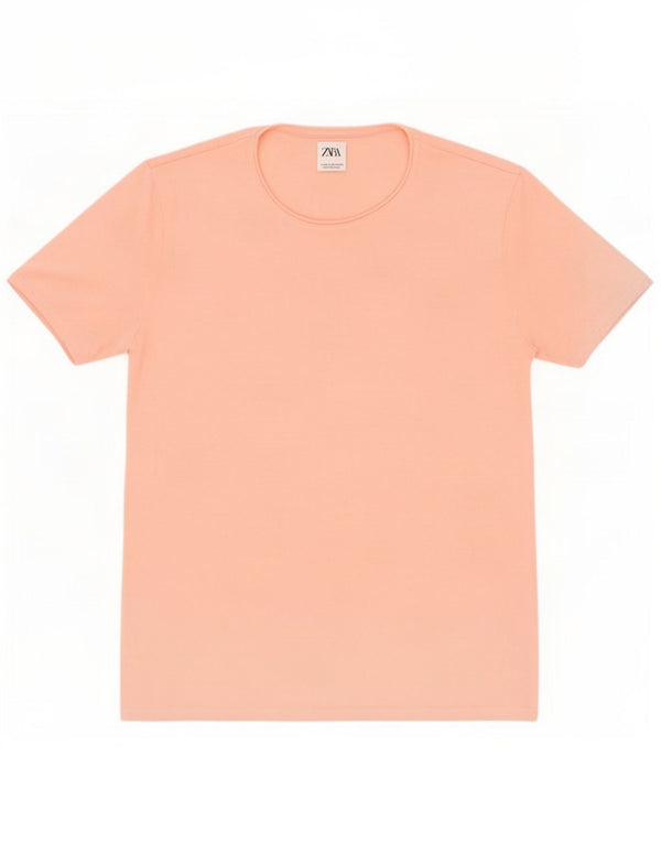 Camiseta masculina Zara Top XL algodão rosa