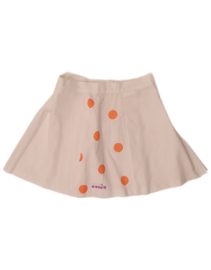 Mini saia feminina Diadora UK 12 médio W26 poliéster de bolinhas brancas