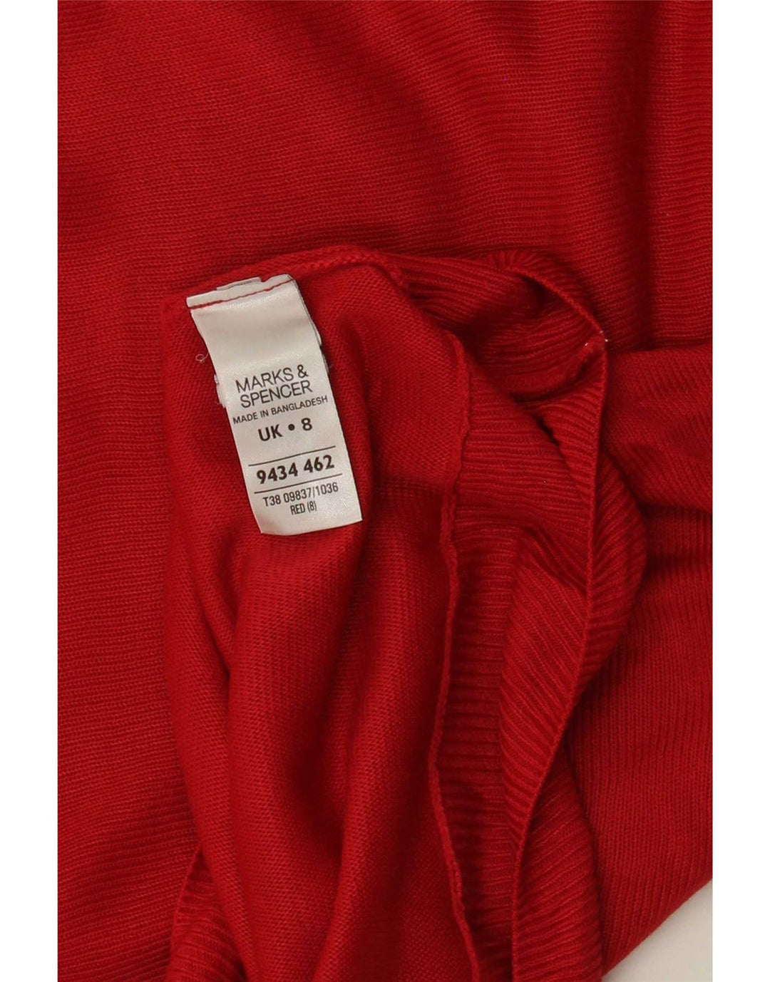 Suéter feminino Marks & Spencer grande com gola canoa Reino Unido 8 pequeno vermelho
