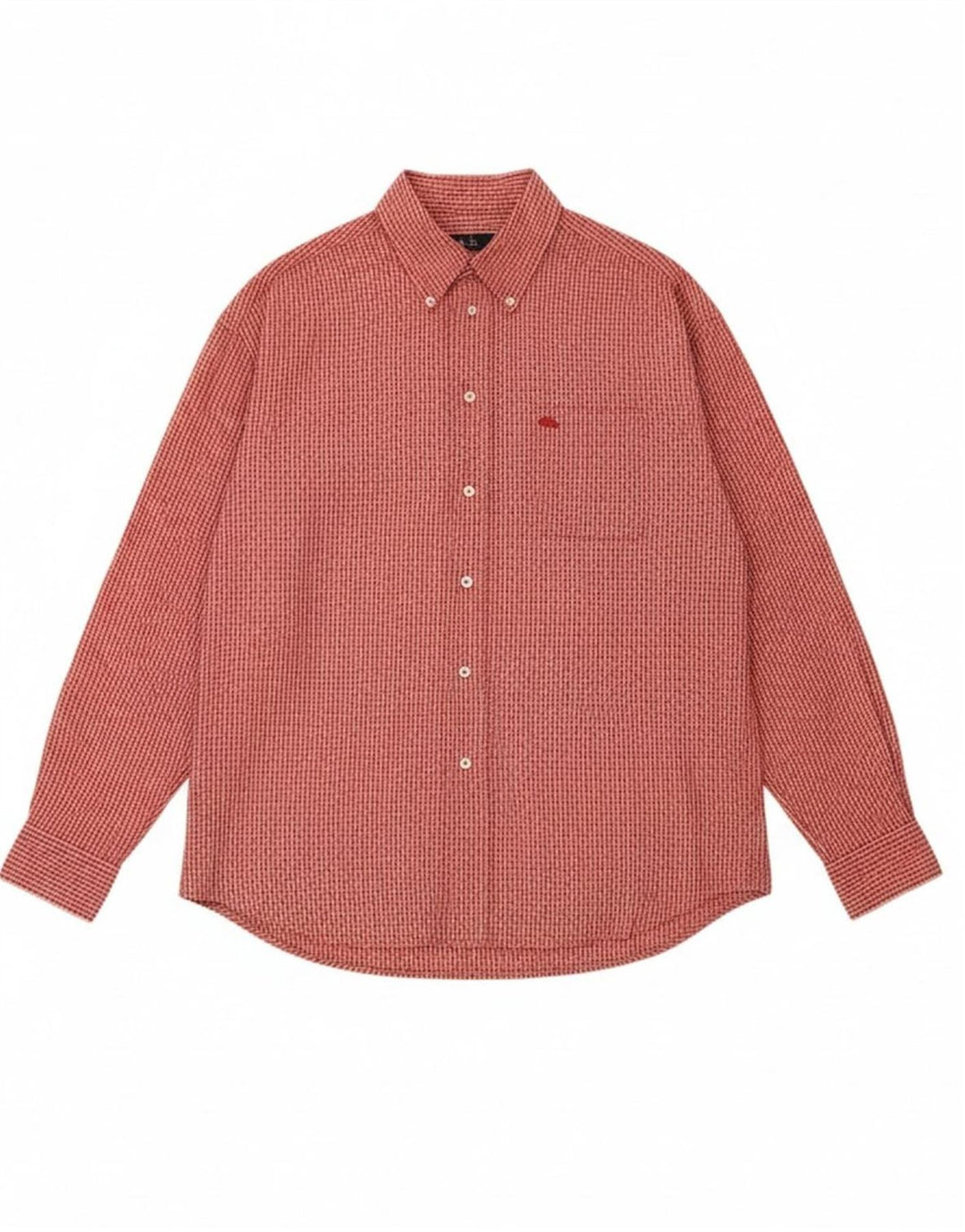 Camisa masculina KAPPA grande xadrez vermelha de algodão