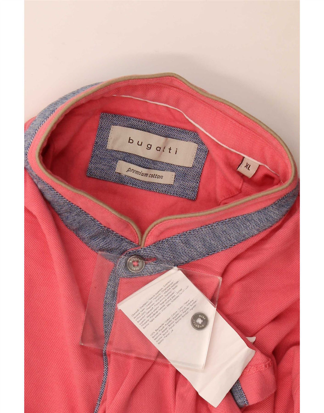 Camisa polo masculina Bugatti XL algodão rosa