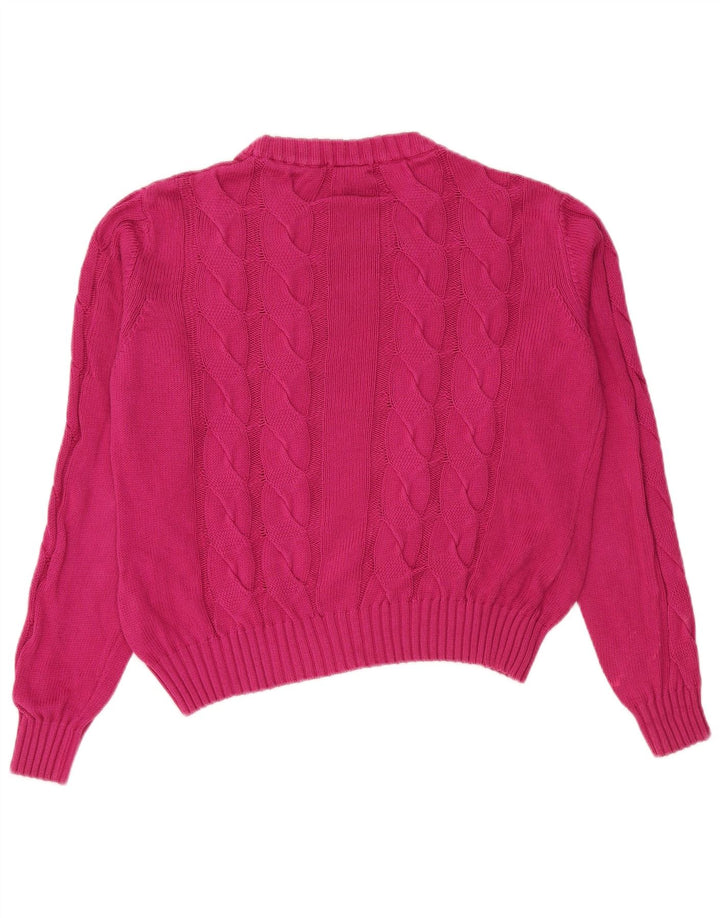 Suéter feminino COLMAR com gola redonda grande e gola redonda Reino Unido 10 pequeno rosa