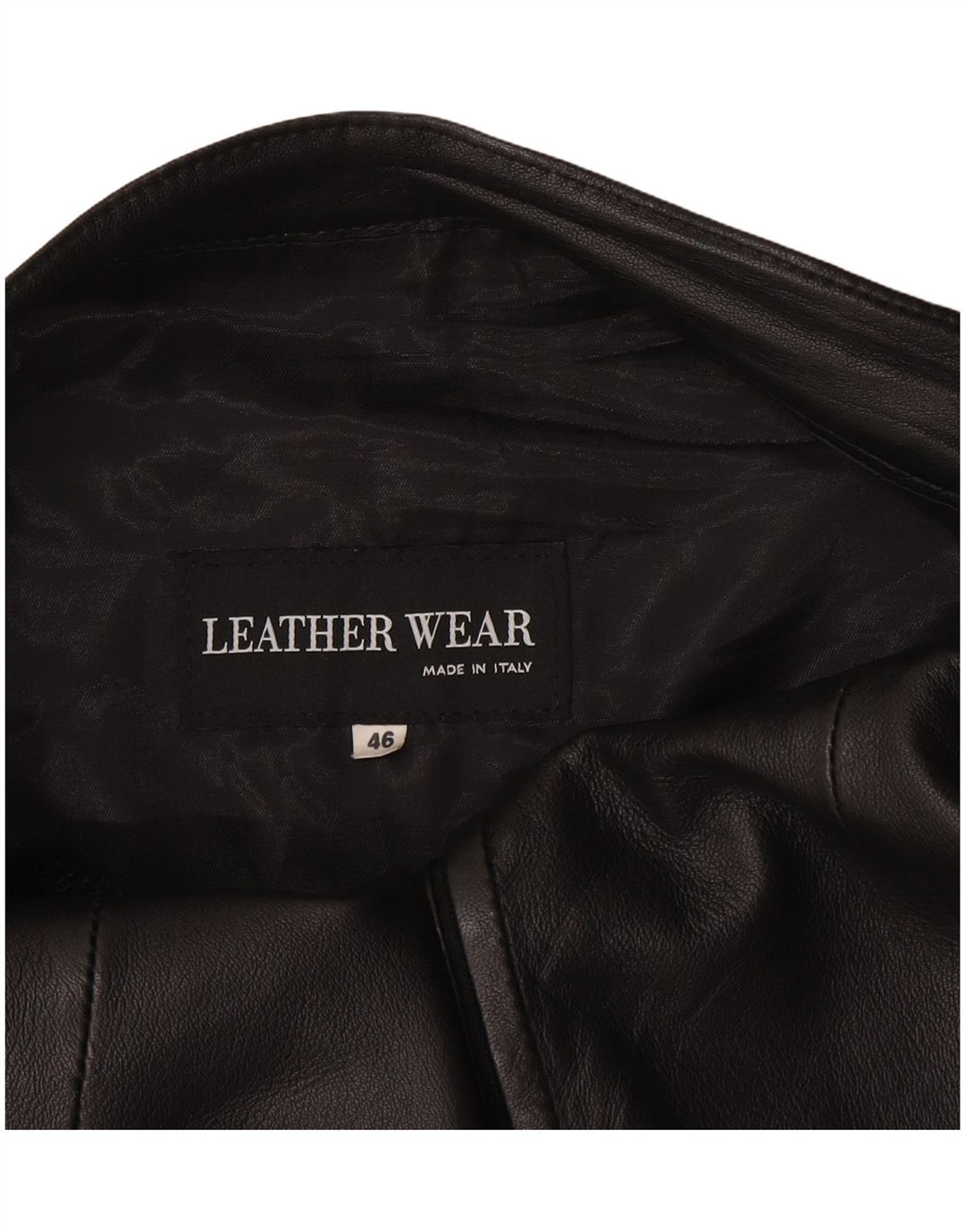 Saia de couro feminina vintage IT 46 grande W32 couro preto