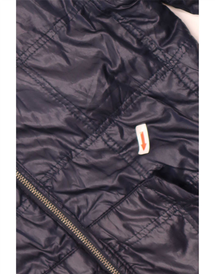 Jaqueta bomber masculina Zara com capuz UK 36 pequena azul marinho