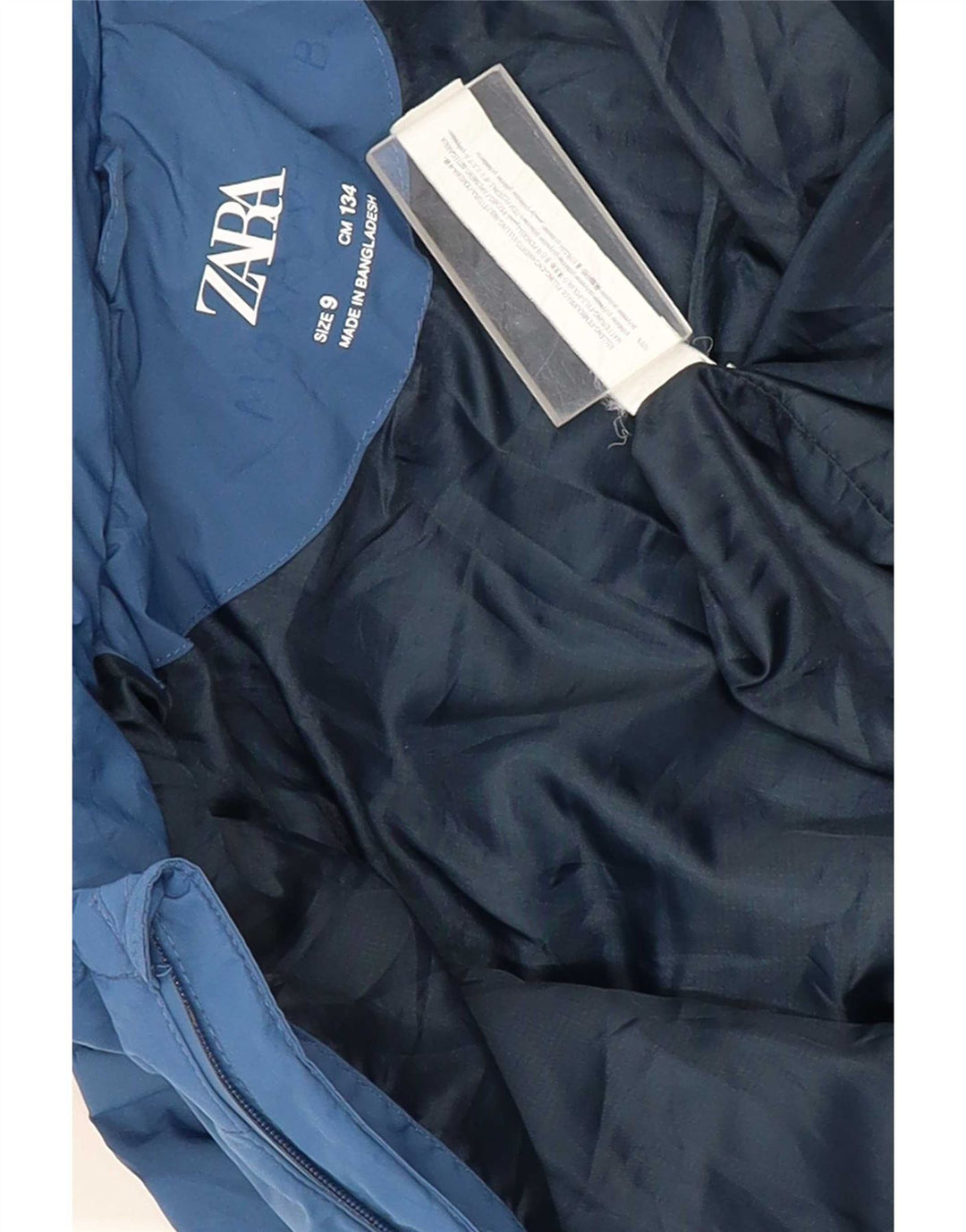 Jaqueta acolchoada com capuz Zara Boys 8-9 anos azul poliéster