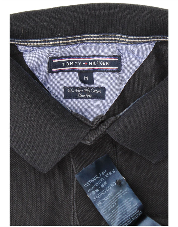 Camisa polo masculina TOMMY HILFIGER Slim Fit médio algodão azul marinho