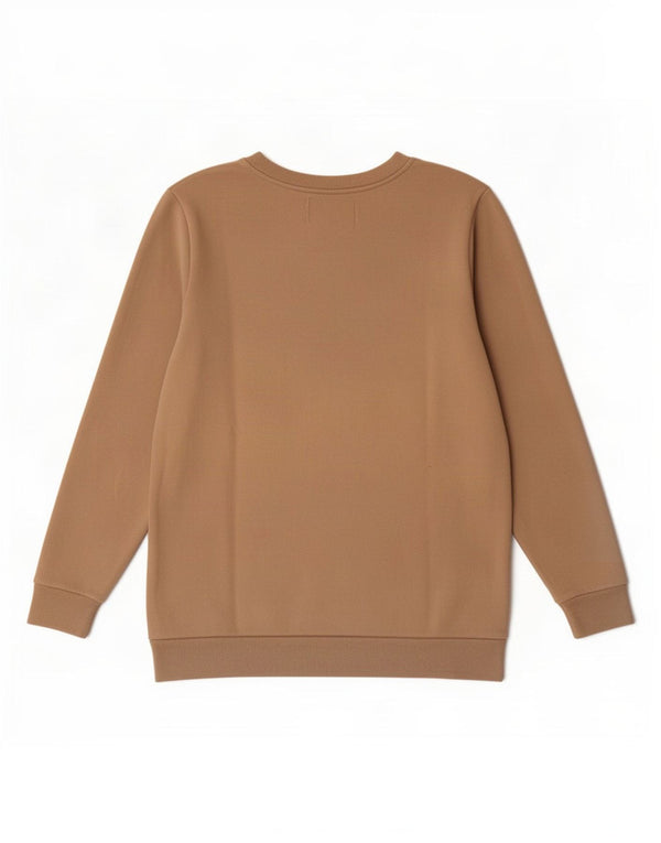 Calvin Klein Jeans feminino moletom gráfico jumper Reino Unido 10 pequeno bege
