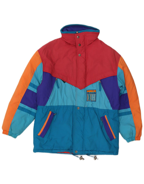 Jaqueta masculina de esqui com capuz Diadora UK 42 XL multicolorido Colourblock poliamida
