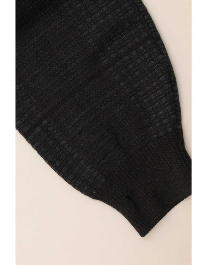 Suéter masculino Marks & Spencer com decote em V grande acrílico xadrez azul marinho