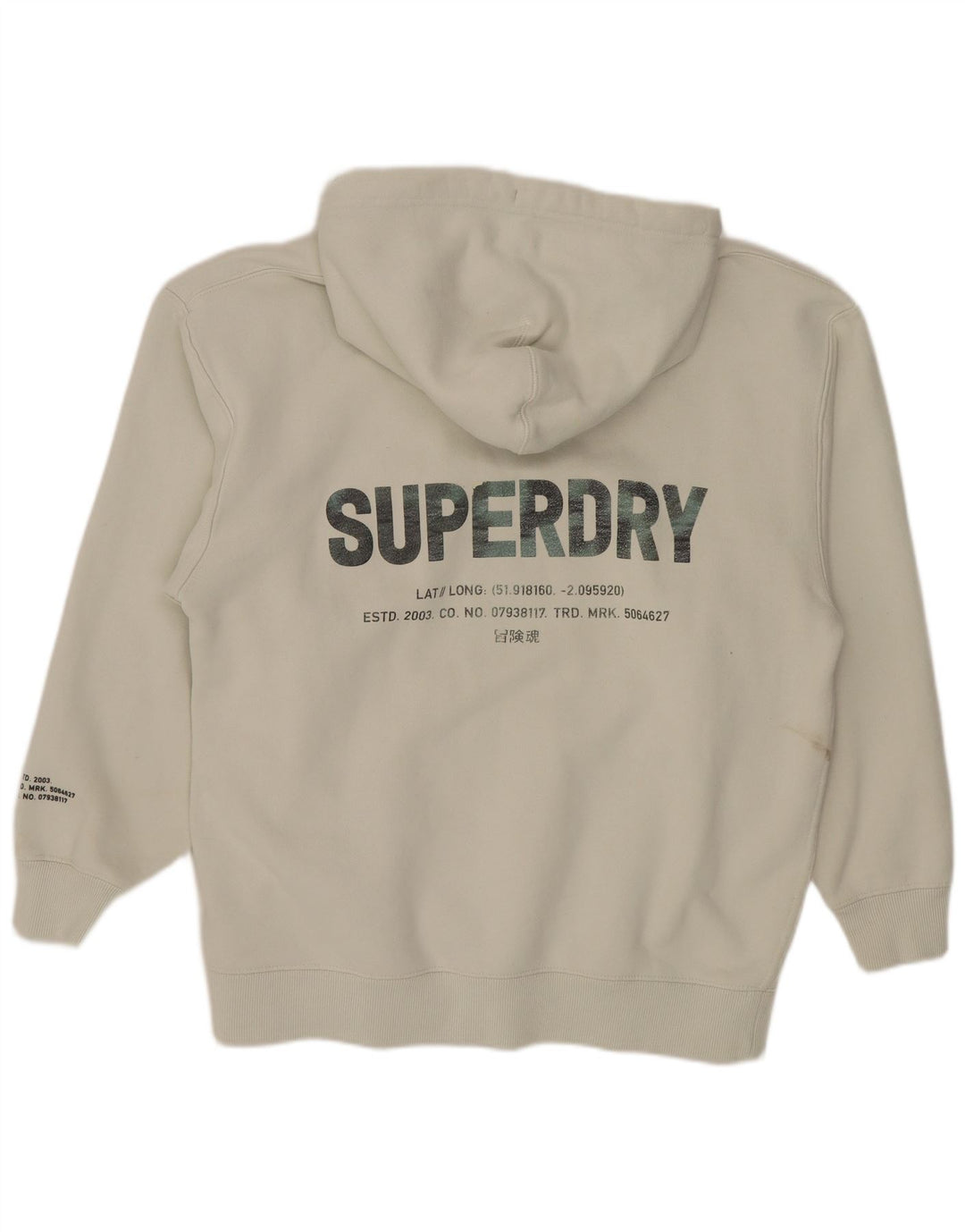 Superdry Mens Graphic Hoodie Jumper Médio Algodão Branco
