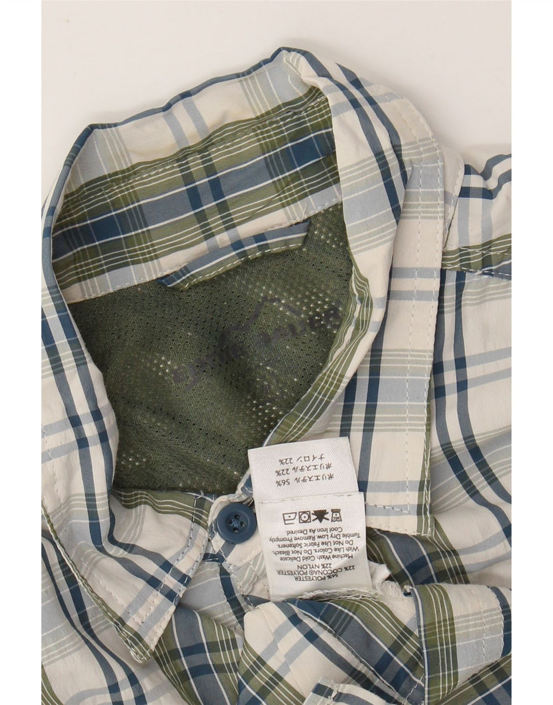 EDDIE BAUER Camisa masculina de manga curta, poliéster xadrez médio cáqui