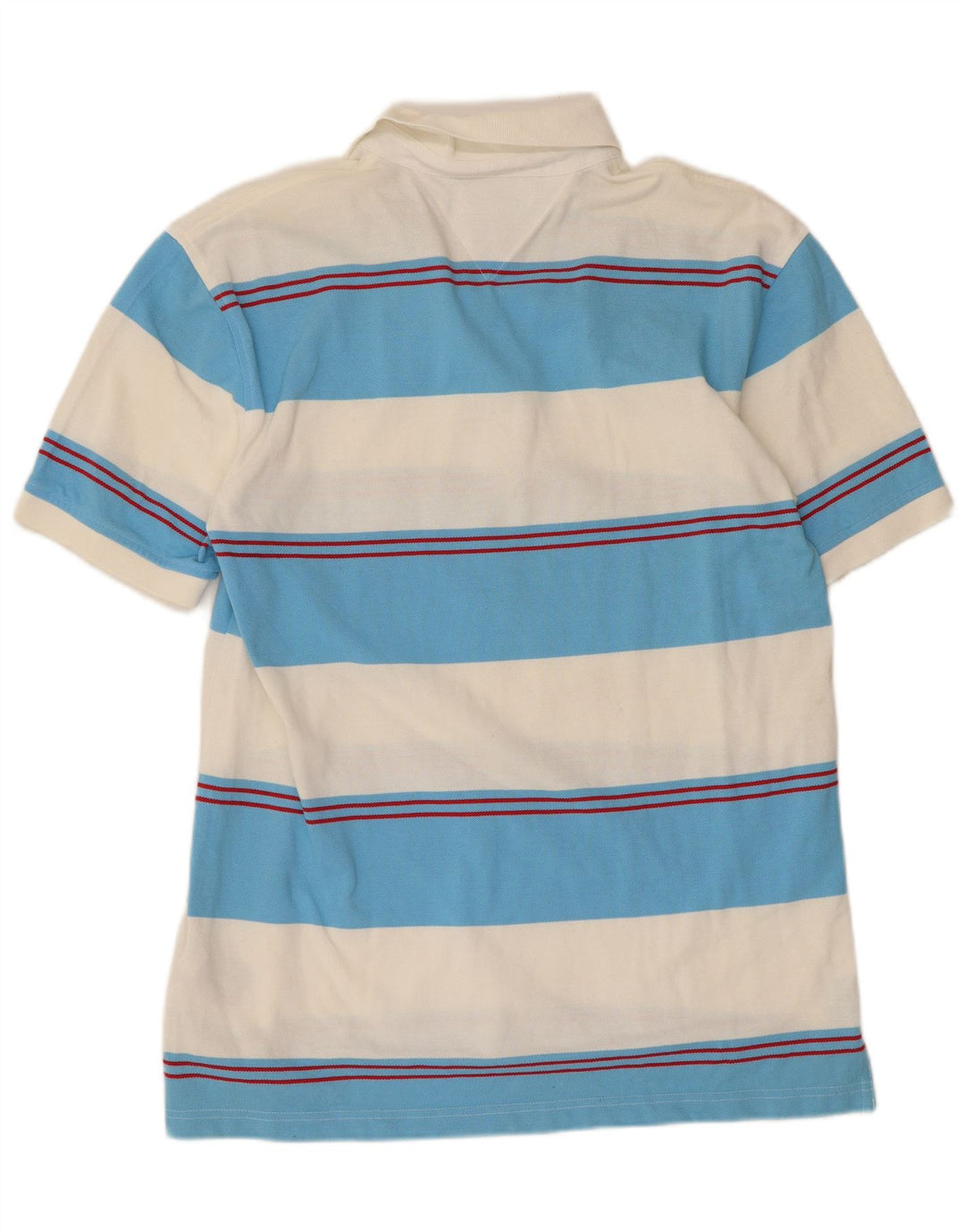 Camisa polo masculina Tommy Hilfiger de algodão listrado azul médio