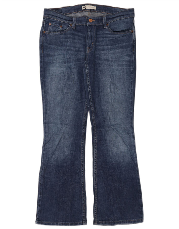 Calça jeans feminina Levi's 524 Super Low Bootcut W31 L30 azul algodão