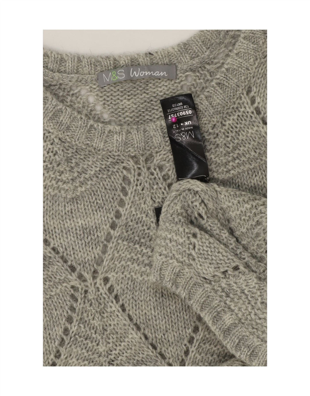 Vestido jumper feminino Marks & Spencer UK 12 cinza médio Argyle/Diamante