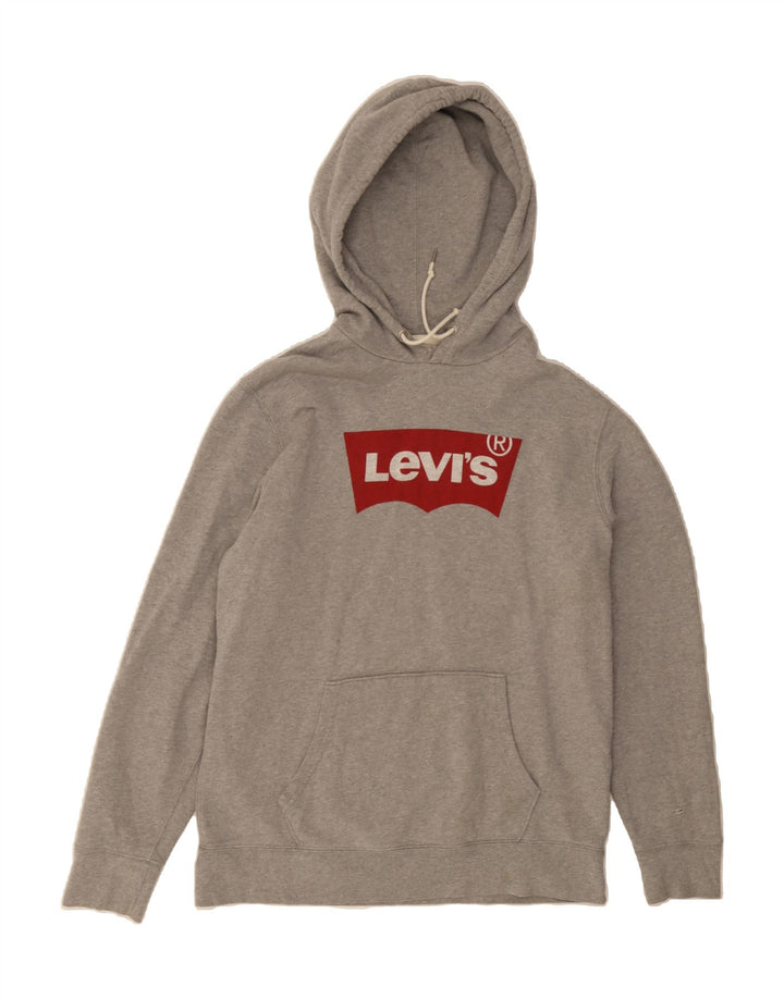LEVI'S Mens Graphic Hoodie Jumper Medium Grey Cotton Vintage Levi's and Second-Hand Levi's from Messina Hembry 