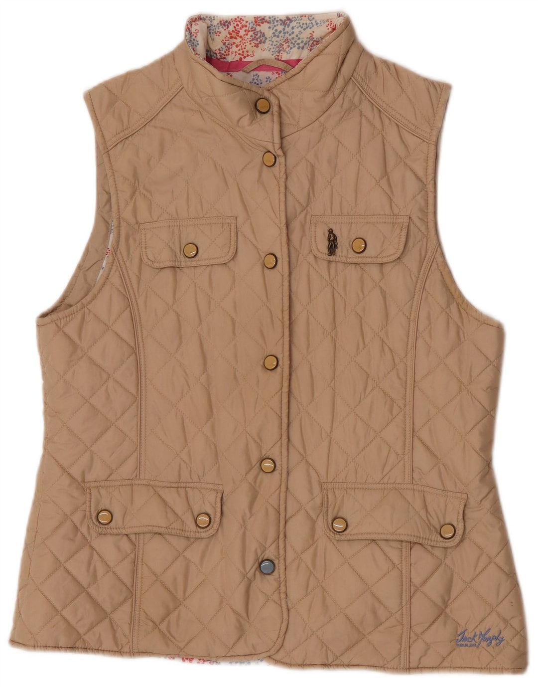 Colete acolchoado feminino Jack Murphy Reino Unido 16 grande nylon bege
