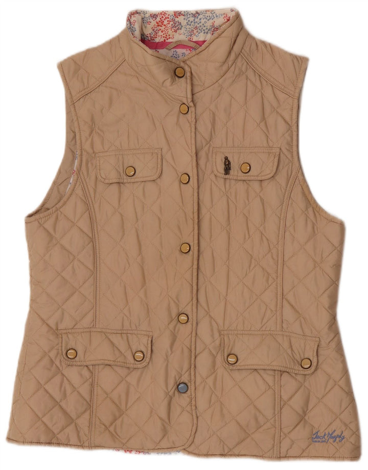 Colete acolchoado feminino Jack Murphy Reino Unido 16 grande nylon bege