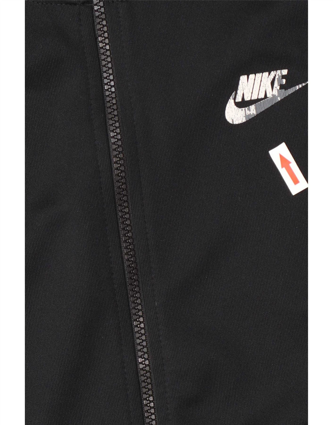 Suéter Nike masculino com capuz e zíper gráfico pequeno preto colorido bloco de poliéster