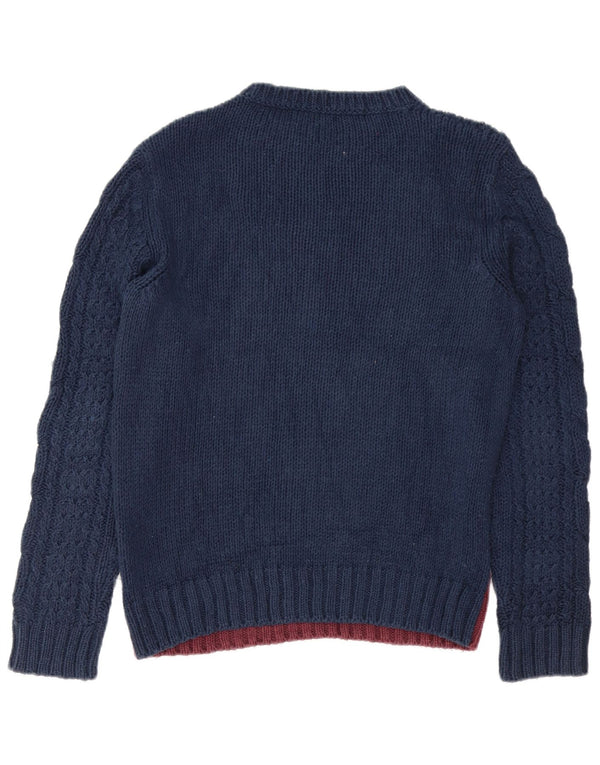 Suéter masculino diesel com gola canoa grande algodão colorblock azul marinho