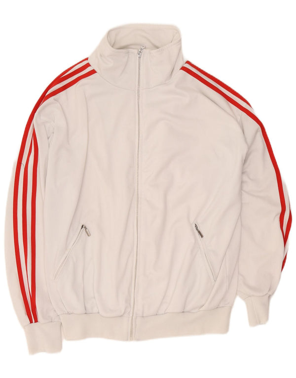 Adidas Mens Loose Fit Tracksuit Top Jacket UK 34/36 Pequeno Branco
