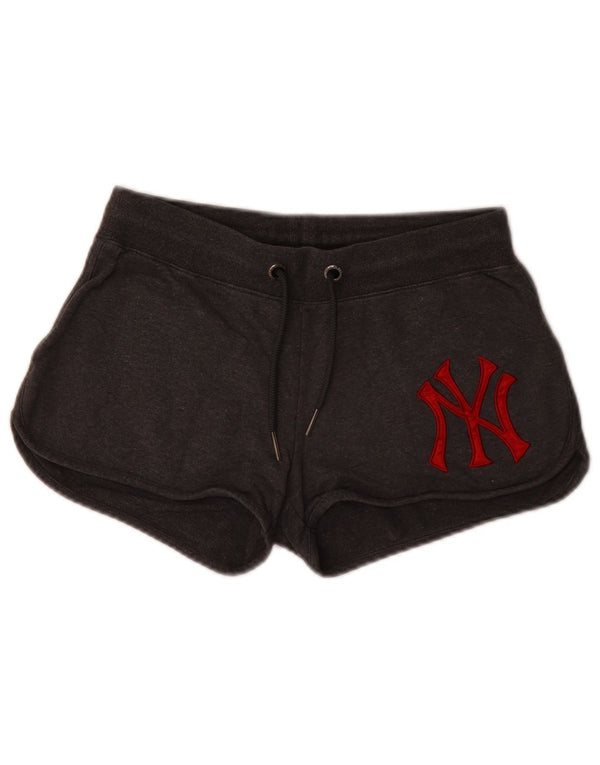 Shorts esportivos gráficos femininos Majestic UK 12 algodão cinza médio