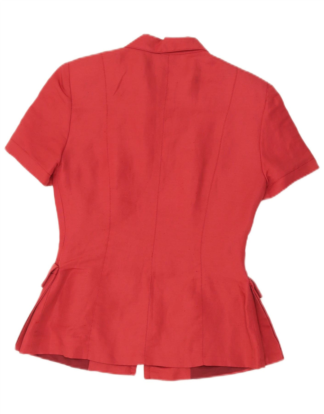 Jaqueta blazer feminina de manga curta com zíper completo da Roman's IT 42 linho vermelho médio