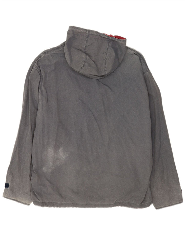 Jaqueta corta-vento masculina Think Pink com capuz UK 48 4XL poliéster cinza
