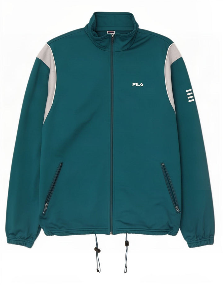 Fila Mens Tracksuit Top Jacket 2XL Turquesa Colourblock Poliéster
