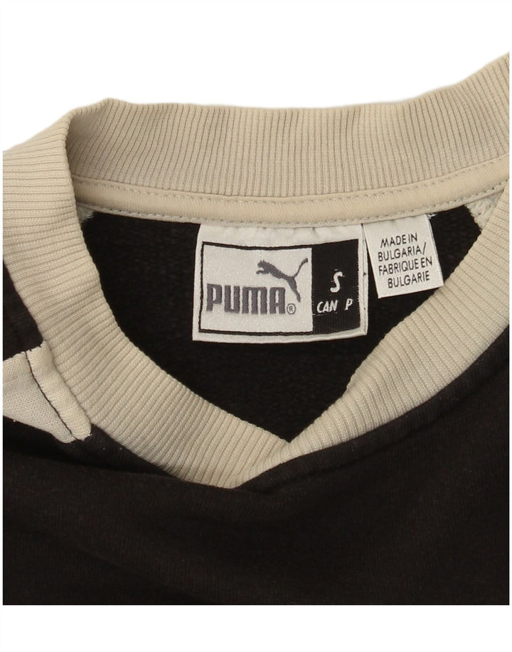 Puma masculino gráfico moletom jumper pequeno preto colorblock
