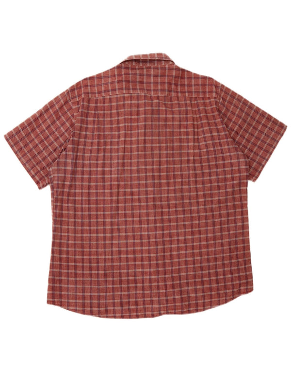 Camisa masculina de manga curta Coveri 3XL xadrez vermelho