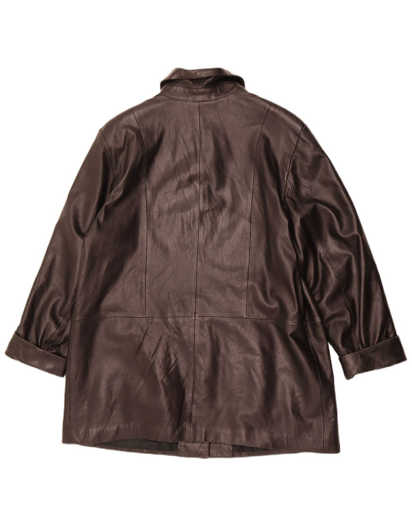 Casaco de couro feminino Lavorazione Artigiana IT 50 XL couro preto