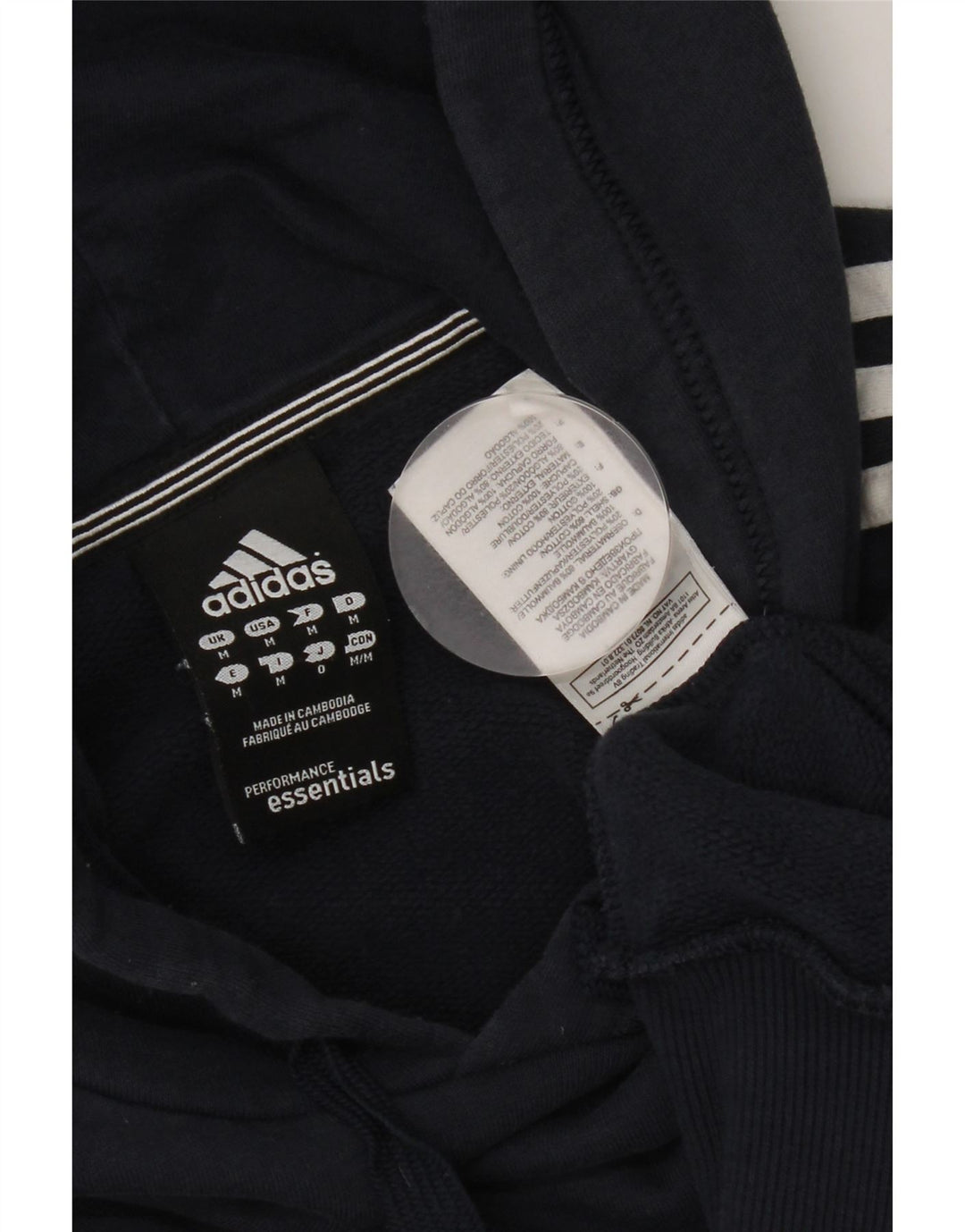 ADIDAS Mens Hoodie Jumper Médio Azul Marinho Algodão