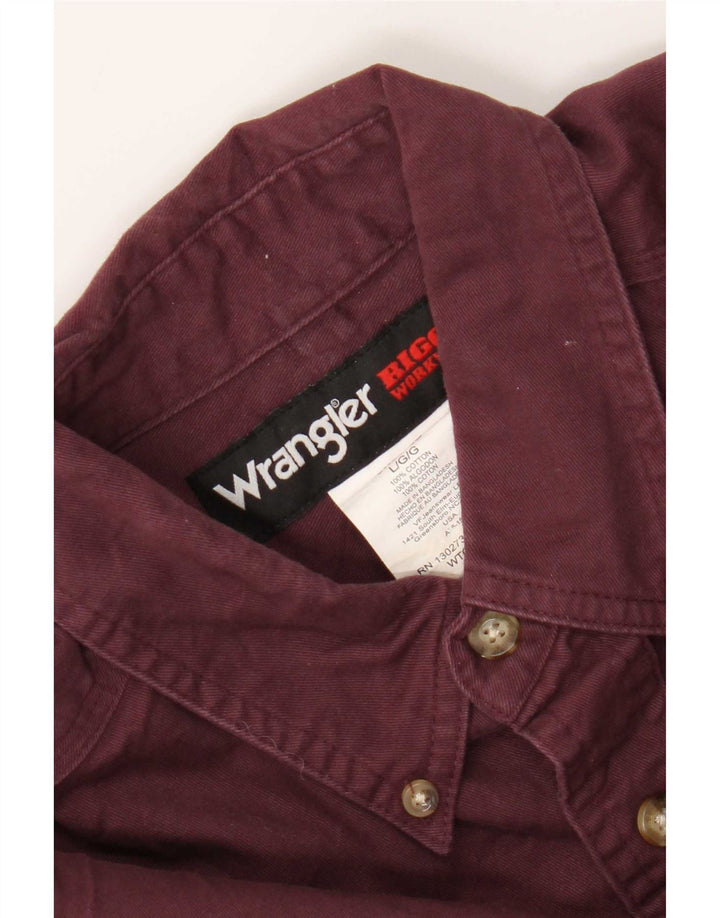 Camisa masculina Wrangler grande algodão Borgonha