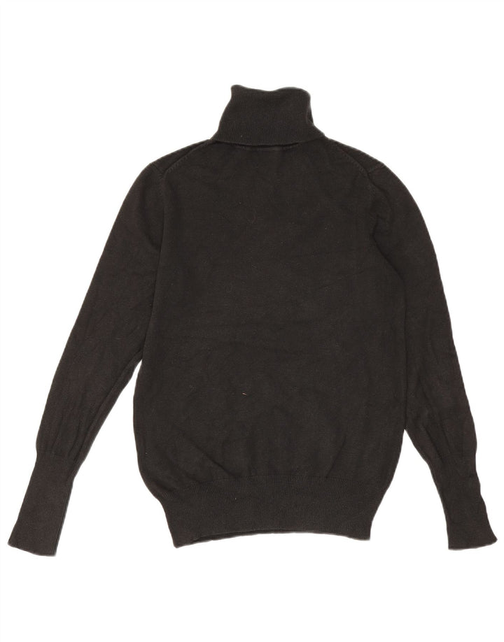 Zara Suéter feminino com gola redonda e gola alta Reino Unido 14 grande preto