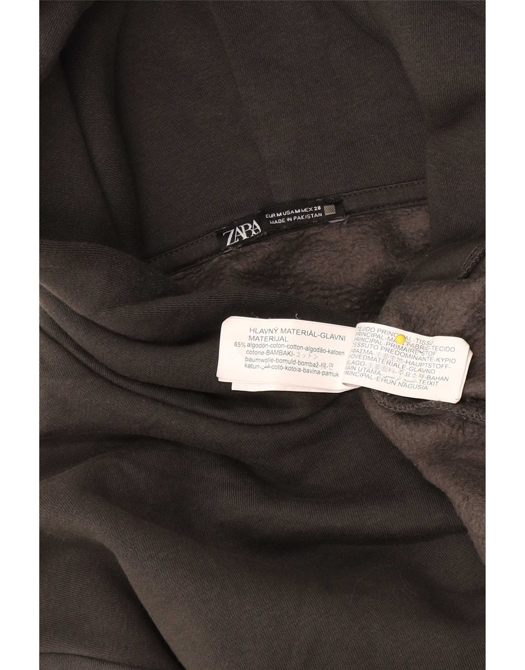 Zara Womens Oversized Hoodie Jumper UK 14 Médio Algodão Cinza