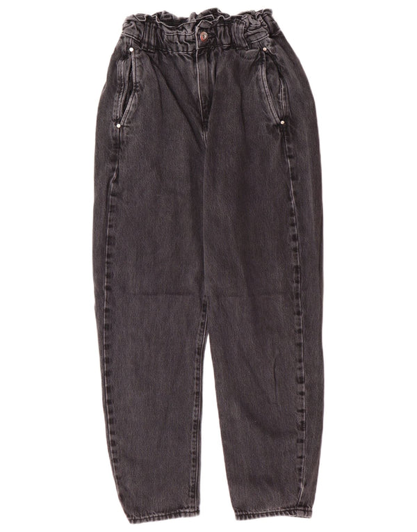 Calça jeans feminina cintura alta Zara EU 34 2XS W24 L25 cinza algodão moderno