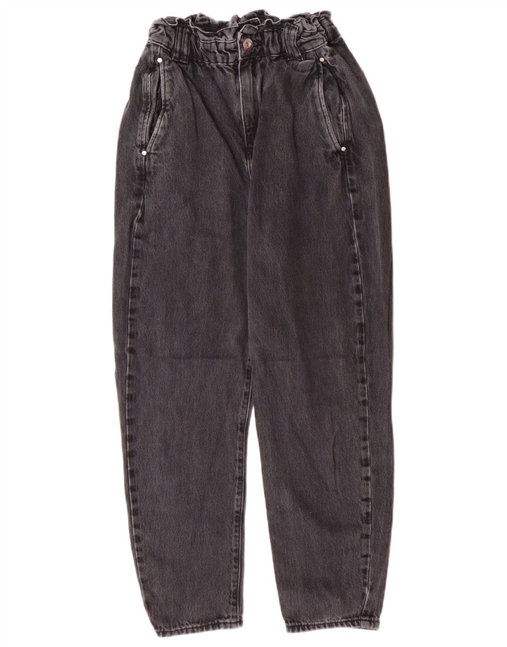 Calça jeans feminina cintura alta Zara EU 34 2XS W24 L25 cinza algodão moderno