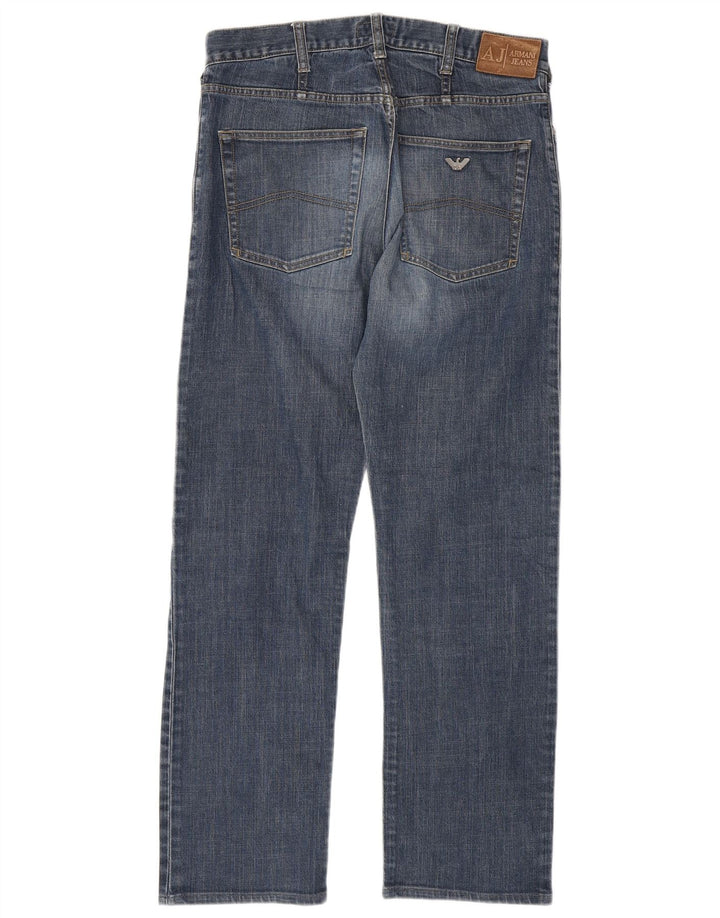 Calça jeans reta masculina Armani W32 L31 algodão azul