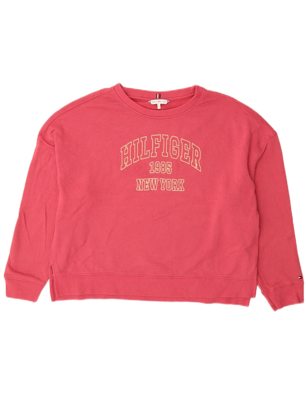 Suéter gráfico feminino TOMMY HILFIGER UK 14 rosa médio