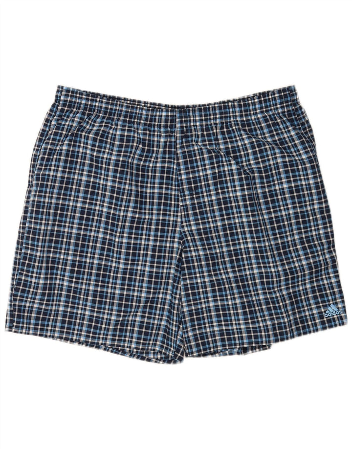 Shorts de natação masculino Adidas XL azul xadrez poliéster