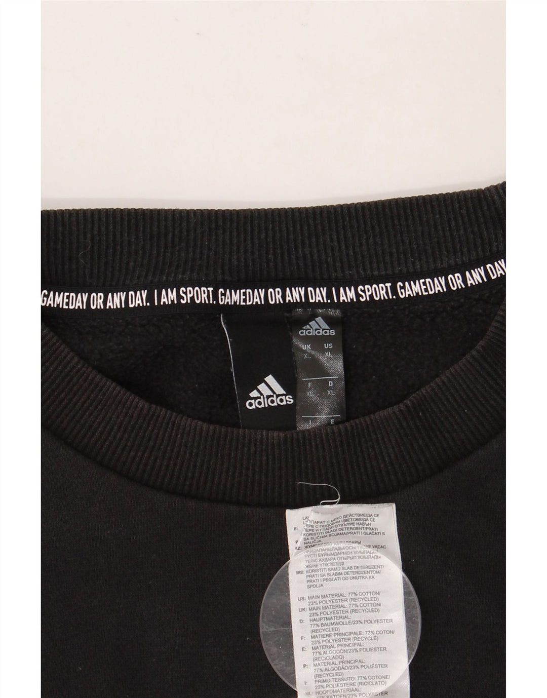 ADIDAS Mens Graphic Sweatshirt Jumper XL Preto Algodão