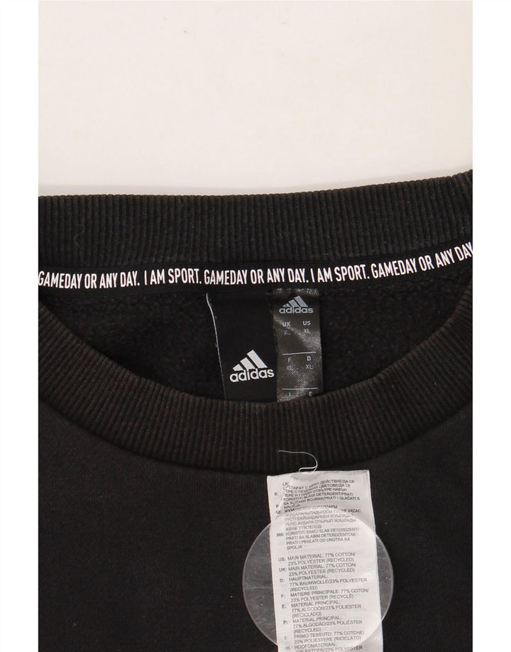 ADIDAS Mens Graphic Sweatshirt Jumper XL Preto Algodão