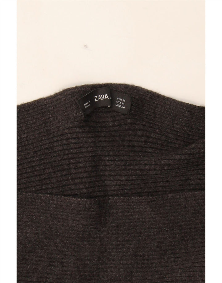ZARA Womens Crop Batwing Boat Neck Jumper Sweater UK 12 Medium Grey Vintage Zara and Second-Hand Zara from Messina Hembry 